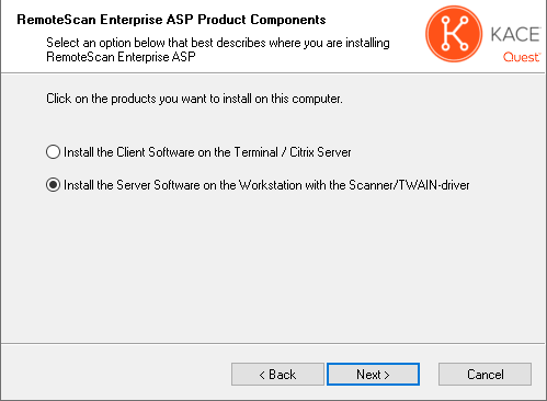 Installing the RemoteScan Enterprise User Edition license server